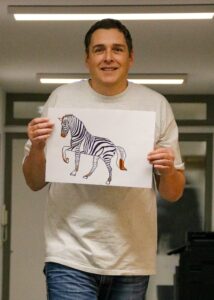 buntes Pferd mit Klient